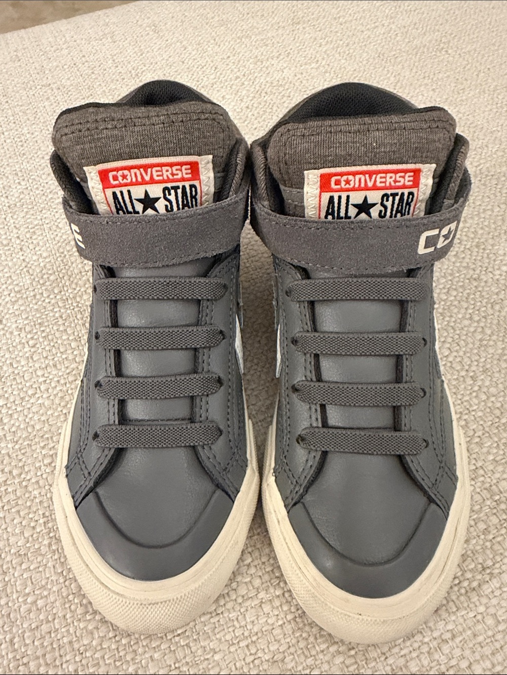 Converse Gray and White Mid-Top Sneakers - Picture 2 of 7